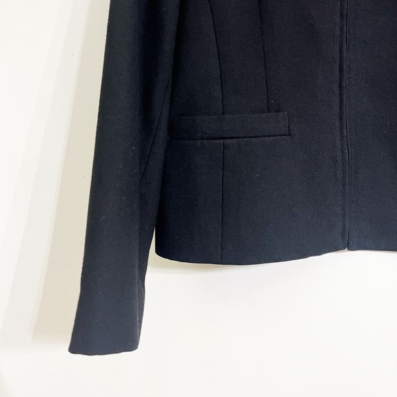 Vintage Talbots Petite Women’s Wool Blazer Jacket Size 10P Black Full Zip Pocket - Picture 2 of 8